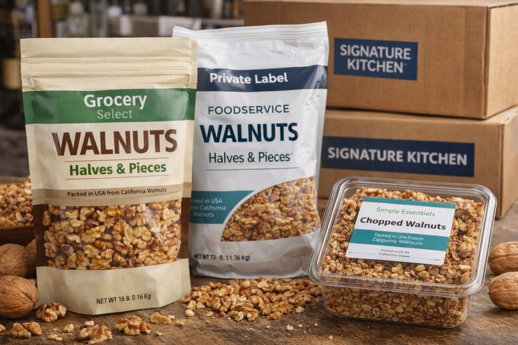 Illustrated placeholder for article titled Private Label Walnut Programs for Retail and Foodservice