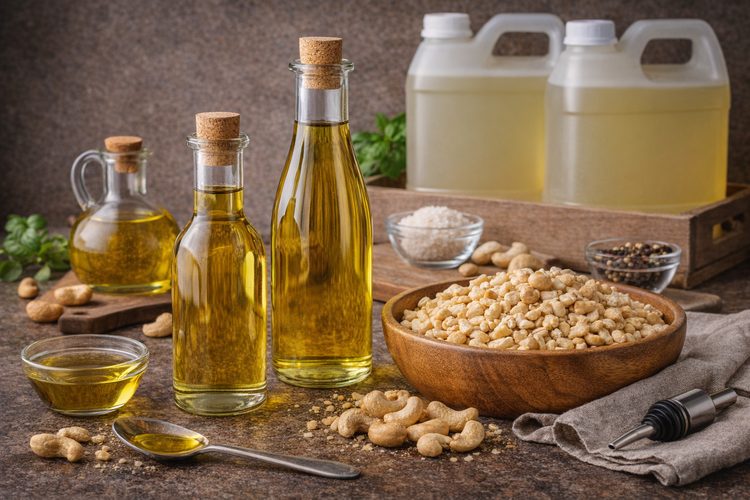 Illustrated placeholder for Cold Press Cashew Oil (Edible)